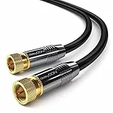 deleyCON 1m SAT Antennenkabel Satellitenkabel Koaxialkabel für DVB-S/S2 4K Ultra-HD FULL-HD 1080p HDTV - 2x F-Stecker Metallstecker - Schwarz