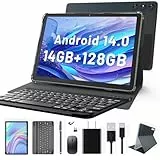 KADYBE Tablet 10 Zoll Android Tablet mit Tastatur, 14GB RAM+128GB ROM, 4G LTE Tablets PC mit SIM Slots, 2 in 1 Tablet mit Schutzhülle Maus Stylus, 8-Core 5G WiFi,13MP, GPS, Bluetooth 5.0-Grau
