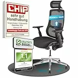 VALKENSTOL M6 Bürostuhl Ergonomisch Testsieger für Grosse Menschen, Breite Sitzfläche Schreibtischstuhl, Office Chair mit Lordosenstütze, Verstellbare Rückenlehne für Gesundes Sitzen Chefsessel 150kg