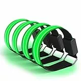 EAZY CASE 4 x LED Armband - Klettarmband mit 3 verschiedenen Modi I Leuchtarmband zur besseren Sichtbarkeit beim Joggen, Radfahren, Reflektor ideal für Kinder und Aktivitäten in der Dunkelheit, Grün