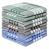 URAQT Taschentücher Herren 40cm x 40cm, 9 Stück Herrentaschentücher Karomuster, Handkerchief Wiederverwendbar, Hochzeits- und Herrengeschenke
