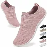 Wizshoe Barfuss Schuhe Damen Barfußschuhe Herren Fitnessschuhe Frauen Turnschuhe Laufschuhe Slip On Sneakers Hausschuhe Bequeme Sommerschuhe Straßenlaufschuhe Leicht Gymnastikschuhe Rosa 39EU