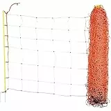 Kerbl Hobbyfarming ClassicNet, mobiler Weidezaun, Weidenetz, Doppelspitze, orange, 50m x 90cm, 13 Pfähle, 3 Jahre Garantie auf UV-Stabilität