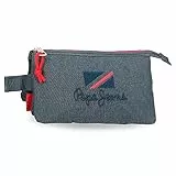 Pepe Jeans Kay Dreifach Federmäppchen Blau 22x12x5 cm Polyester