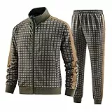 W JIANWANG Trainingsanzug Herren Fußball Traningsanzuganzug Sportanzug Freizeitanzug Sport Jogging Anzug Für Männer Trainingsanzüge Fussball Laufanzug Jogginganzug Set Dunkelgrün 2801 XL