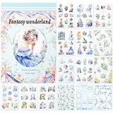 NOTIONSLAND 20 Blatt Scrapbook Stickers Book, 100+ Journaling Aufkleber für Scrapbooking Supplies, PET Ästhetische Vintage Aufkleber für Scrapbooking