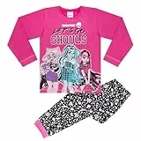 Mattel Monster High Lets Go Ghouls Pyjama-Set, langärmelig, 100 % Baumwolle, Hot Pink/Schwarz, Pink, hot pink / schwarz, 7-8 Years