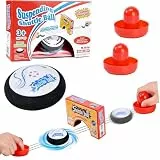 Air Hockey Hover Puck, Air Hockey Tisch, Schwebendes Hockey Set mit 2 Roten Lufthockey Drücken, Hockeyspielzeug für Innen und Außen, Simuliertes Hockeyspiel für Kinder Erwachsene