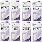 Laktosefreie H-Milch 1,5% Fett, haltbare Milch 1 L – 8er Pack