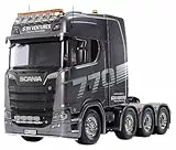 Tamiya 56376 1:14 RC Scania 8x4/4 Gun Metal Lackiert - Bausatz zum Zusammenbauen, RC Truck, fernsteuerbarer, Lastwagen, LKW, Konstruktionsspielzeug, Modellbau, Basteln