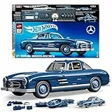 ​Mattel Brick Shop Hot Wheels Premium Serie Bauset, Mercedes-Benz 300 SL mit 1600 Teilen, realistischen Details und Metallteilen, erwachsene Sammler, HWW25