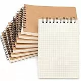 HAKACC Notizblock A6 kariert, 8 Stück Spiralblock klein, 80 Blatt pro Block, kariertes Papier Notizbuch abreißbar für Schule Büro Kinder Geschenk