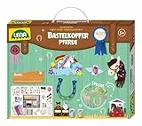 Lena Premium Bastelkoffer Pferde - Bastelset mit 400 Teilen für kreative Projekte, inkl. Moosgummi, Buntpapier, Perlen, Federn, Knöpfe, Straßsteine, uvm., Mädchen Geschenk für Kinder ab 5 Jahren
