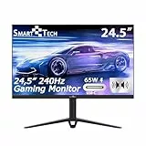 Smart Tech Gaming Monitor 25 Zoll, Full HD-Auflösung(1920x1080), Monitor 240Hz, USB-C 65W, Mit Zwei Lautsprechern, 1ms MPRT, FreeSync, Type-C, Höhenverstellbar, Drehbarer, HDMI DP, Schwarz