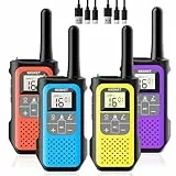 Walkie Talkies für Kinder Erwachsene, NXGKET Walkie Talkie 4er Set mit 5km Großer Reichweite, Aufladbar Funkgeräte mit 1200mAh Akku, 16 Kanäle, VOX-Funktion, Woki Toki für Outdoor Camping Wandern