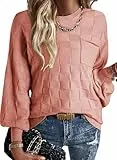 BLENCOT Pullover Damen Winter Elegant Strickpullover Damen Oversize Langarm Pulli Sweatshirt Oberteile