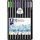STAEDTLER Schreibset triplus multi set Mobility, enthält Kugelschreiber, Druckbleistift, verschiedene Marker und Lineal, 10 ausgewählte Schreibgeräte in aufstellbarer STAEDTLER Box, 34 SB10MS