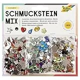 folia 12519 - Schmuckstein Mix Elegance, über 800 verschiedene Schmucksteine, sortiert in verschiedenen Formen und Farben, ideal zum Verzieren und Dekorieren Ihrer Bastelarbeiten