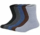 Chalier Cozy 5 Paar Kuschelsocken Herren Bettsocken Kuschel Flauschig Weiche Socken Haussocken Warme Dicke Business Herren Socken 42-47(EU), Mehrfarbig2