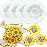 pekifaves 4 Stück Sonnenblumen silikonform, Blumen Silicone Kerzenform 3D, Silikonform, Gänseblümchen Silikonformen Kerzen Gießformen Kerzen, für DIY Herstellung Kerzen Seife