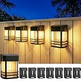 btfarm 8 Stück Solar Wandleuchte Aussen, 3 Farben Heller Solarlampen für Außen Wand LED IP65 Wasserdicht Wandlampe, Zaunleuchten Outdoor Kabellose für Garten Hauswand Terrasse Zaun Balkon, Warmweiß