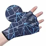 Faxianther Schwimmhandschuhe Fingerlose Wasserhandschuhe Schwimmflossen Paddel Wasserwiderstandstraining Trainingsschwimm Handschuhe Einstellbare Handflossen Tauchhandschuhe für Surfen