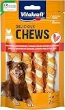 Vitakraft Delicious Chews, Hundekauknochen, Kauspirale aus Rinderhaut umwickelt mit Hühnchenfleisch, zur Beschäftigung, ohne Zusatz von Zucker (1x 70g)