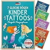 Famifidus +115 Hautfreundliche Temporäre Tattoos I 7 Gleiche Bögen I Dermatologisch SEHR GUT I Kinder Tattoo MADE IN GERMANY I Tattoos für Kinder (Magische Meerjungfrauen)