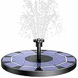 AISITIN Solarbrunnen für Draussen 3.0W, Solar Springbrunnen für Außen Eingebaute 1200 mAh Akku Teichpumpe Solar mit 10 Effekte Schwimmender Fontäne Pumpe mit 4 Stützstangen für Garten/Vogelbad/Teich