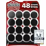 X-Protector Filzgleiter 48 Stück 25 mm - Prämie Möbelgleiter Schwarz - Dicker Filz Selbstklebend - Bodenschoner für Stühle - Große Menge an Filzgleiter Selbstklebend - Schützen Sie Ihre Holzfußböden!