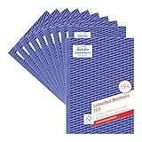 AVERY Zweckform 1771-10 Lohnarbeit-Nachweis (A5, selbstdurchschreibend, für Deutschland/Österreich, von Rechtsexperten geprüft, zur Stundenerfassung, 3x40 Blatt) 10er-Pack, weiß/gelb/rosa, Blau
