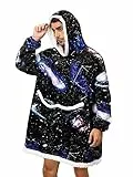 JOJJJOJ Übergroßer Sherpa-Kapuzenpullover, tragbare Decke, Kapuzen-Sweatshirt, weich, warm, bequem, Vordertasche für Männer, Frauen, Teenager, Universum, One size