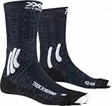 X-BIONIC 4.0 Trek X Unisex Merino Socken zum Wandern und Bergsteigen - Fortschrittliches Feuchtigkeitsmanagement, Fußstabilisierung und Temperaturkontrolle - Blau/Weiß, 42-44