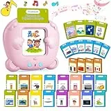 AHJ Sprechende Lernkarten Französisch, Lernkarten Französisch 255 Blätter 510 Wörter, Flash Karten Französisch, Interaktives Sprachspiele Französisch für Kinder ab 2-6 Jahr -Rosa