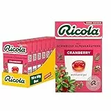 Ricola Cranberry, 10 Böxli Original Schweizer Kräuter-Bonbons mit 13 Alpenkräutern & erfrischend-fruchtiger Cranberry, zuckerfrei, 10 x 50g, vegan