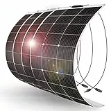 DOKIO 400W Solarpanel Flexibel 4 x 100W 18V Solarmodul Monokristallin Für 12V Kfz Batterie, AGM, Gelbatterie ideal für Wohnmobil, Camping, Gartenhaus