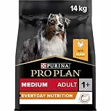 Pro Plan Medium Adult Sensitive Skin, Hundefutter trocken, reich an Huhn, 1er Pack (1 x 14 kg)