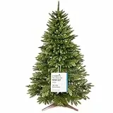 Premium Weihnachtsbaum künstlich 150cm - TESTSIEGER 10 Jahre GARANTIE - Naturgetreu, dichte Zweige, Künstlicher Weihnachtsbaum mit Holzständer – Tannenbaum künstlich von Pure Living