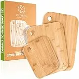 Oliver's Kitchen ® 3er-Set Schneidebrett Holz – 100% Bambus, Robust und Langlebig, Schneidebrett Set in 3 Größen für Küche, Brotzeitbrett, Servierbrett
