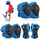 Hejo Kinder Inliner Schoner Set, 6 in 1 Inliner Schützer Kinder Knieschützer Protektoren Schutzausrüstung, Knie und Ellenbogenschützer, Rollschuhe Schützer für Skateboard, Roller, Skaten