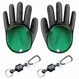 Angelhandschuhe,Landehandschuh Hecht,Wasserdichte Angelhandschuhe mit 2 Magnetic Buckle,Schnitt Landehandschuh Hecht Anti Schnitt und Magnetverschluss,Angelzubehör für Den Sicheren Umgang mit Hecht