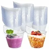SLTAXAR 75 Stück Dessertgläser Plastik 200ml Dessertbecher Wiederverwendbar Dessert becher Plastic Reusable Dessertschalen Eisbecher Fingerfood Schalen Plastikbecher für Pudding Mousse Eis Party