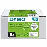 DYMO Original LabelWriter Mehrzwecketiketten | 32 mm x 57 mm | 6 Rollen mit je 1.000 leicht ablösbaren Etiketten (6.000 Etiketten) | selbstklebende Etiketten | für LabelWriter-Beschriftungsgerät