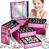BLmukce Schmuck-Bastelset für Kinder – Charm-Armband & Perlen DIY Set für Mädchen mit Perlen, Charms & Ketten-Zubehör – Geschenk für Geburtstag & Weihnachten (4–12 Jahre)