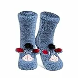 United Labels Disney I-Aah Kuschelsocken für Damen, Blau, OneSize 38-43, flauschige Stoppersocken mit Sherpa Futter, warme Socken, Hüttensocken