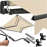 KESSER® Gelenkarmmarkise Vormontiert Markise Gelenkmarkise 250 x 200 cm Terrassenmarkise Sonnenmarkise inkl. Wandhalterung Sonnenschutz Balkonmarkise wasserabweisend Alu/Polyester Beige