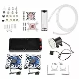 TOPINCN Wasser-Computer-Kühler, DIY-Set, Leiser LED-Lüfter, Kupfer-CPU/GPU-Blockpumpe, Reservoir, Wasserkühlungs-Set für PC-Gaming-Enthusiasten