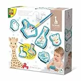 SES Creative | Sophie die Giraffe Magisches Badewannenspielzeug | 6 wiederverwendbare Schaumstofffiguren | Magisches Badewannenmalen mit Pinsel | Fleckenfreie Wasserfarben | Ab 1 Jahr
