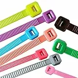 netproshop 100 Stück Kabelbinder in verschiedene Längen und Farben, Farbe:Neongruen, Größe:300 x 4.8 mm