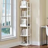 YITAHOME Drehbares Bücherregal 30X30X145cn, Raumteiler Standregal Bücherregal Drehbar 360° frei drehbar mit 5 Ebenen